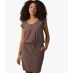 prAna Norma Dress Cap Sleeve in Moon Quartz Large Active Outdoor UPF Lightweight